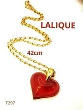 Lalique heart Pendant Necklace Fashion Accessories elegant crystal red E158