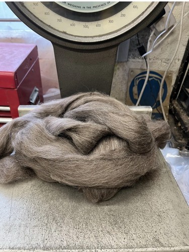 Brown grey wool roving - roving, 100g