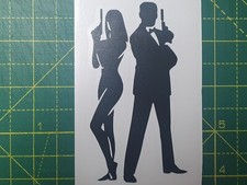 James Bond & Lady-02 Silhouette Vinyl Decal Sticker for Home, wall, décor, bar