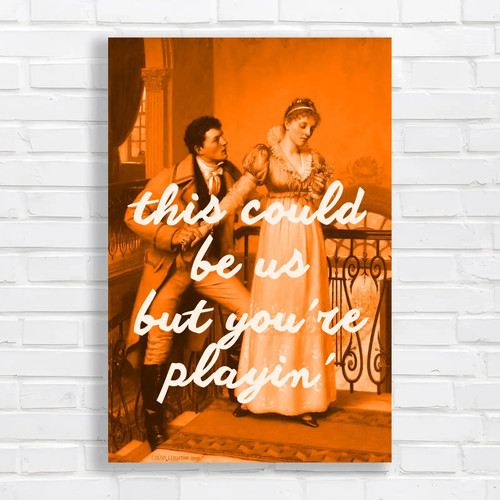 Romantic vintage couple orange - romantic,