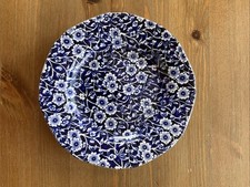 CALICO BURLEIGH BLUE AND WHITE FLOWERS SMALL PLATE - 7 INCH DIAMETER