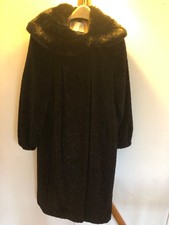 New  Jacques Vert Faux Astrakhan Coat with fur collar 14