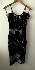 AX Paris Dress Size 6 Black Lace Wrap Cold Shoulder Party Going Out Sexy City
