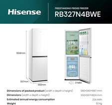 Hisense RB327N4BWE 171L Fridge