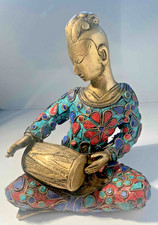 Brass Tibet Seated Musician