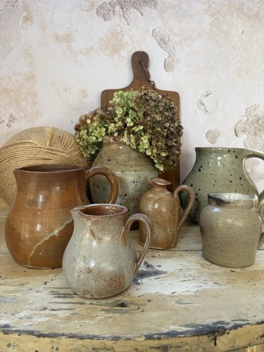 Vintage french stoneware jugs - french,
