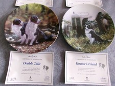 TWO BORDER COLLIE PLATES BY DANBURY MINT