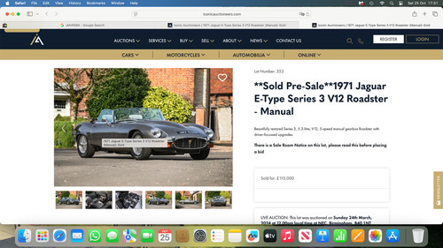 Jaguar type v12 roadster - e-,