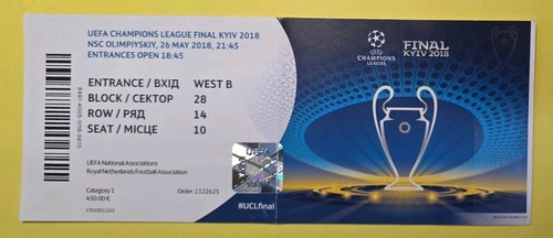 Ticket 2018 champions league - 2018,
