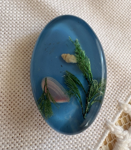 Handmade oval blue resin - handmade,