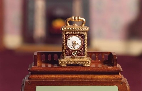 Golden carriage clock - carriage, clock,