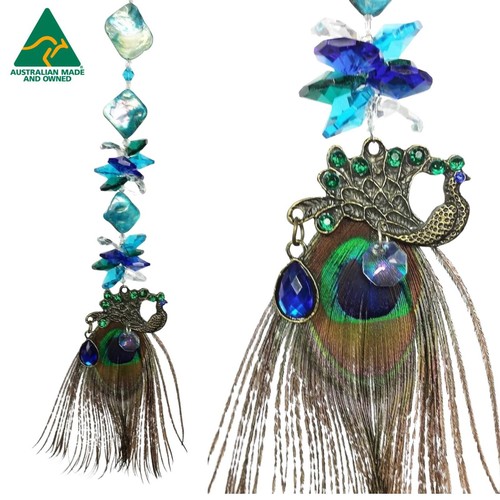 Peacock crystal suncatcher - crystal,