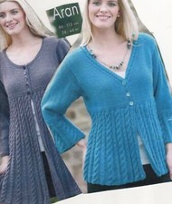 1668 LADIES ARAN CABLED JACKET
