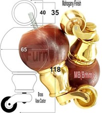 4x Turned Wood with Brass