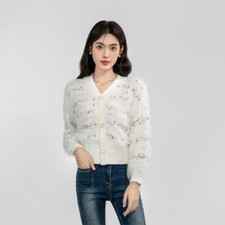 Lady Faux Fur Knit Sweater