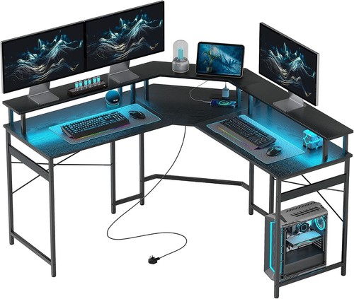 Homcom shaped desk corner - l,