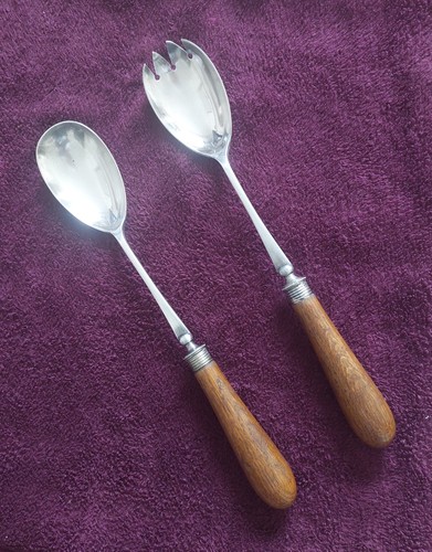 Antique silver salad servers - silver,