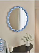 Blue Wiggle Wavy Mirror Glass