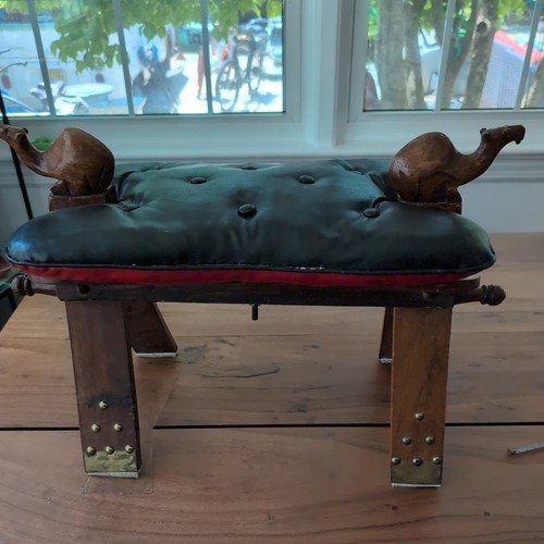 Vtg moroccan camel saddle - camel,