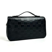 Beautiful LOUIS VUITTON Damier Infini Zippy XL Round Zipper Long Wallet N63333 H