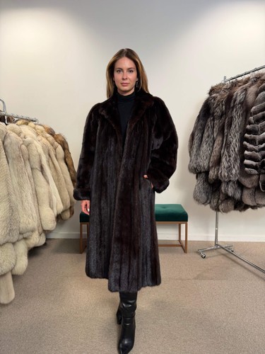 Mink fur coat dark - fur, coat,