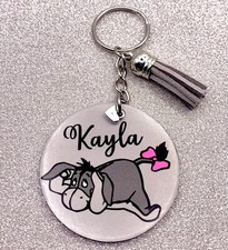 Winnie the Pooh, Eeyore, Disney personalised keyring. Handmade novelty gift!
