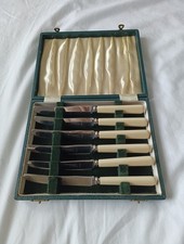 James Walker LTD Century Stainless Sheffield Set of 6 Butter Knives Boxed