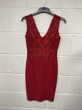 Lipsy Red V Neck Lace Applique