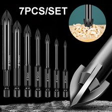 7x Dry Diamond Drill Bits Set For Granite Tile Glass Porcelain Marble Ceramic UK