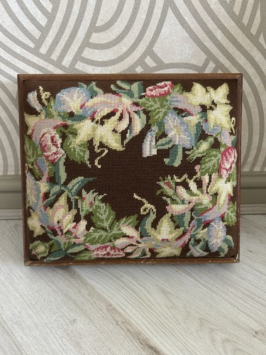 Vintage wooden low floral - vintage,