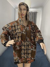 UNISEX AFRICAN PRINT DASHIKI LONG SLEEVE FASHION HOODIES SWEATSHIRT SIZE S