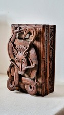 Floating Carved Chinese Dragon Wooden Box Antique Handmade Collectable Decor