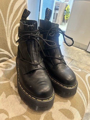 Martens black leather boots - leather,