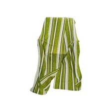 2 Vintage 1970s green brown Bright Stripe Fabric Pieces caravan camper table clo