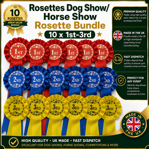 1st 3rd rosettes - x, dog