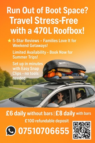 Roof box hire exodus 470l - box,
