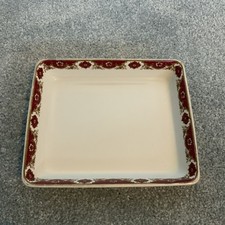 Maddock Made In England Maroon and Gold Floral Pattern Tray Dish