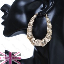 2.5"CREOLE HOOPS bamboo OVAL