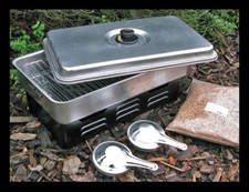 Home Fish Meat Smoker Oven 2 Burner BBQ Camping Outdoor Cooking FREE WOOD CHIPS