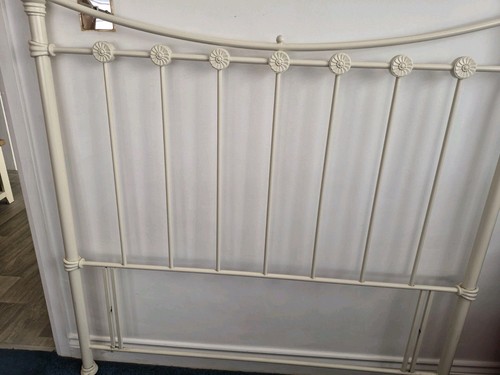 Cream metal headboard double - metal,