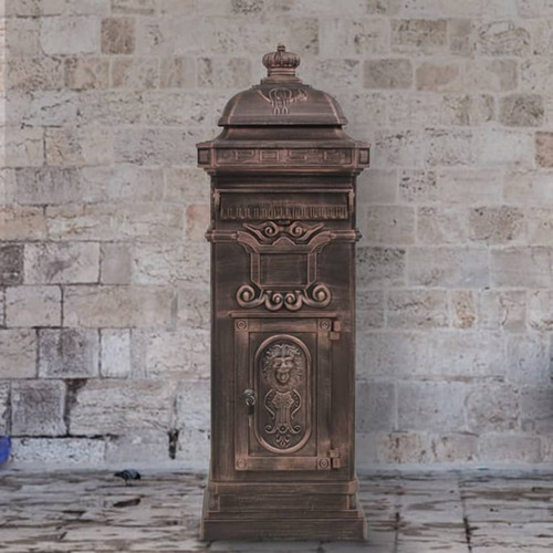 Pillar letterbox bronze - letterbox,