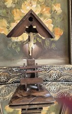 Vintage Italian Wooden Small Home Altar - Christian - Religious Home Altars  