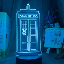 Style LED Night Light Table Lamp Xams Gift 7Color 3D Tardis Phone Box Doctor Who