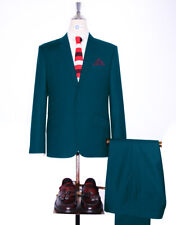 Two Button Suit - Peacock Blue