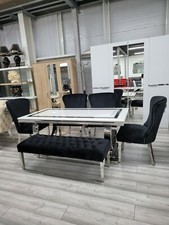 Dining Bench French Velvet Space Saving Bench Chrome Frame Floor Feet Adjustable