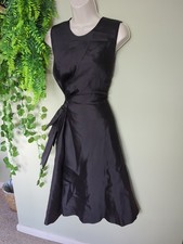 BNWT Fenn Wright Manson Black Silk Blend Formal Midi Dress Size 14 A Line Work