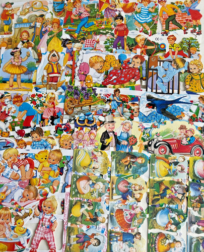 Decoupage lithograph vintage - decoupage,