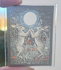 Stained glass Hares