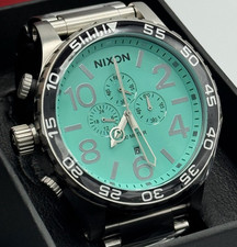 NIXON 51-30 Chrono - Silver/Turquoise Chronograph Men's Watch A1389-2084