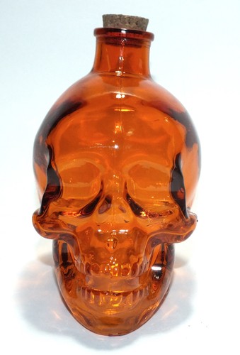 Halloween orange glass bottle - glass,